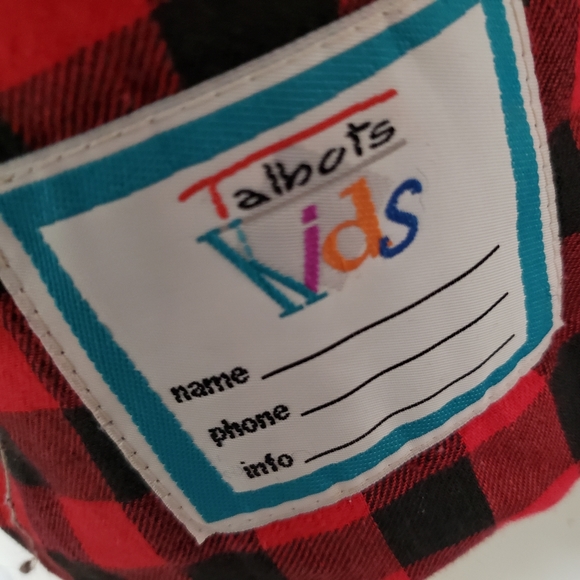 🌞SOLD🌞 Talbots Kids Wool Pea Coat Size XXL Black Double Breasted Buffalo Plaid - Picture 8 of 10